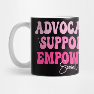 Groovy Advocate Support Empower Social Worker Graduation Mug